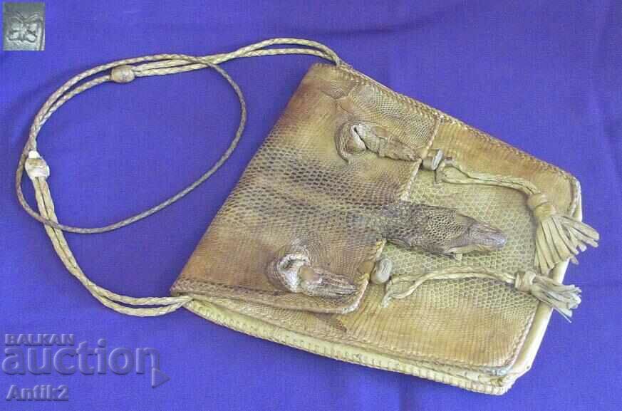20-те Оригинална Дамска Чанта от кожа на гущер рядка
