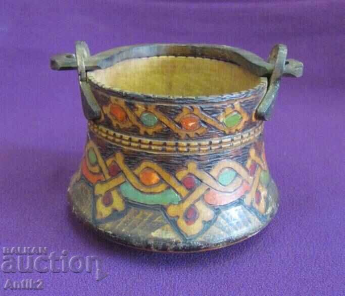 Around 1910 Secession Wooden Model of Kettle pyrographed - 5 Around 1910 Secession Wooden Model of Kettle pyrographed - 5