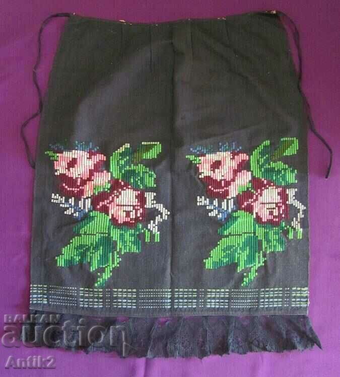 19th Century Folk Art Hand Embroidered Costume Apron - 6 19th Century Folk Art Hand Embroidered Costume Apron - 6