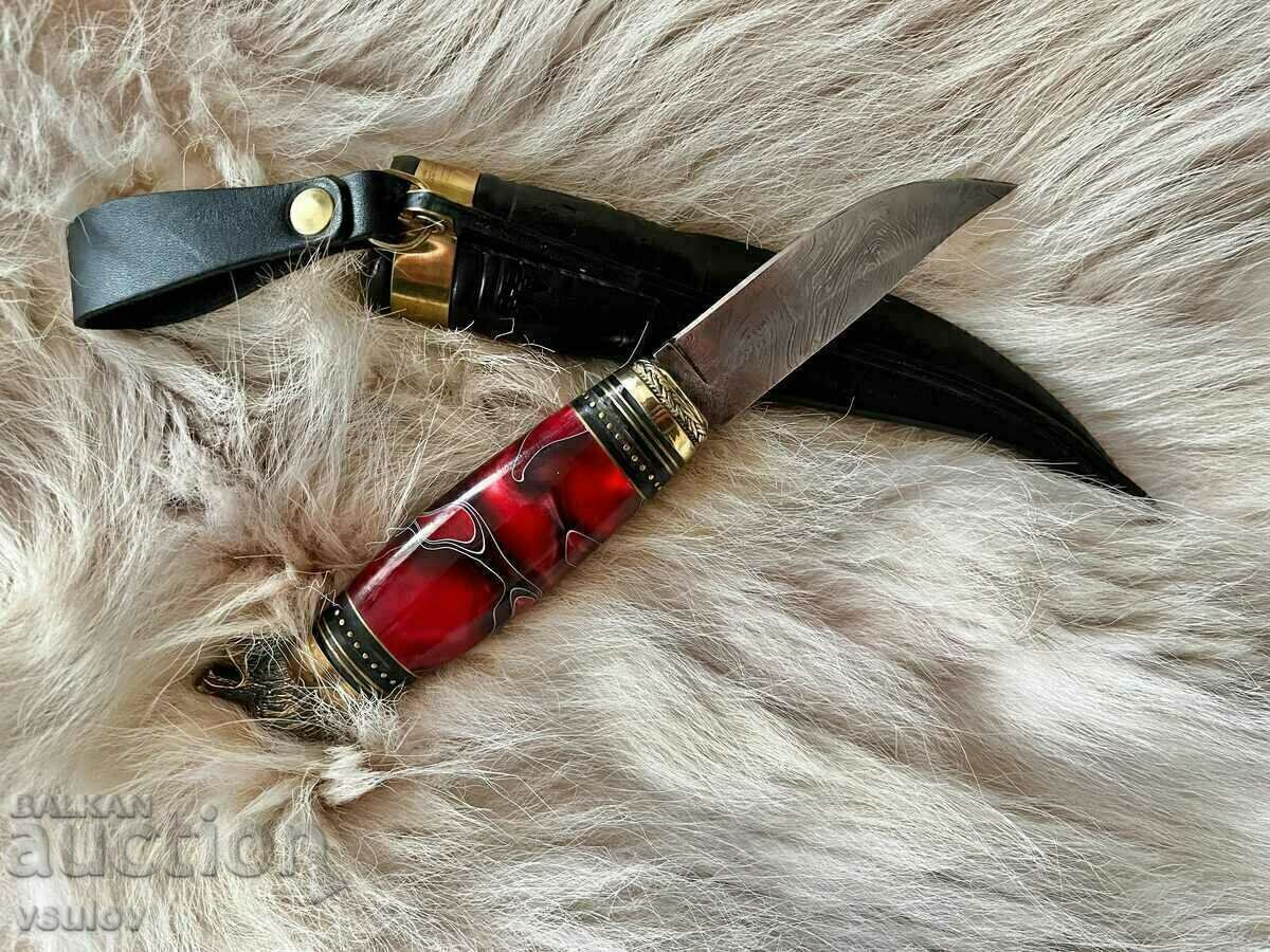 Аукцион Прекрасен финландски нож с мечка, чисто нов, ръчна изработка Аукцион Прекрасен финландски нож с мечка, чисто нов, ръчна изработка