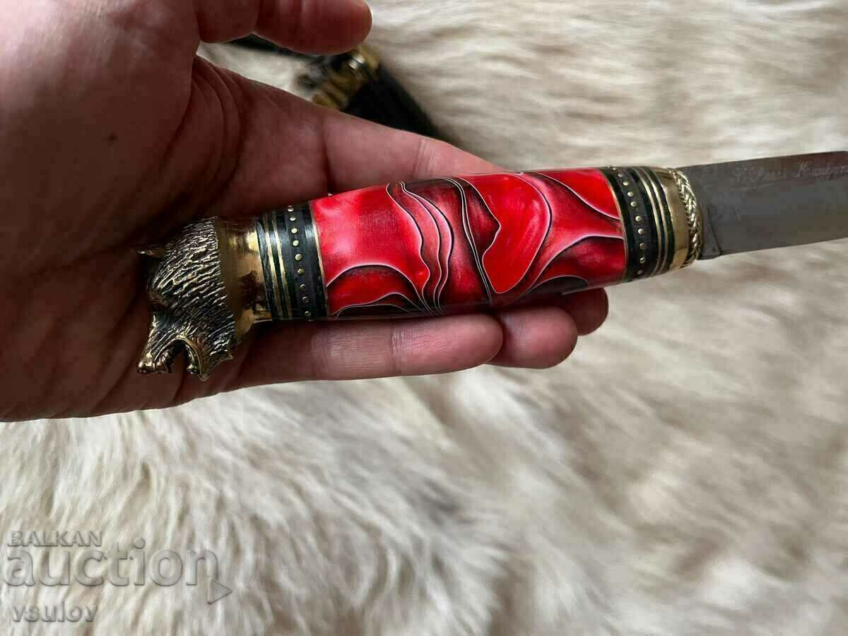 Прекрасен финландски нож с мечка, чисто нов, ръчна изработка - 5 Прекрасен финландски нож с мечка, чисто нов, ръчна изработка - 5