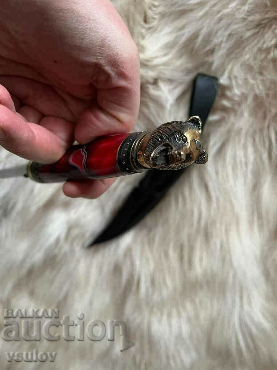 Прекрасен финландски нож с мечка, чисто нов, ръчна изработка - 6 Прекрасен финландски нож с мечка, чисто нов, ръчна изработка - 6