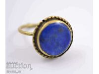 Vintage ring with lapis lazuli, handmade