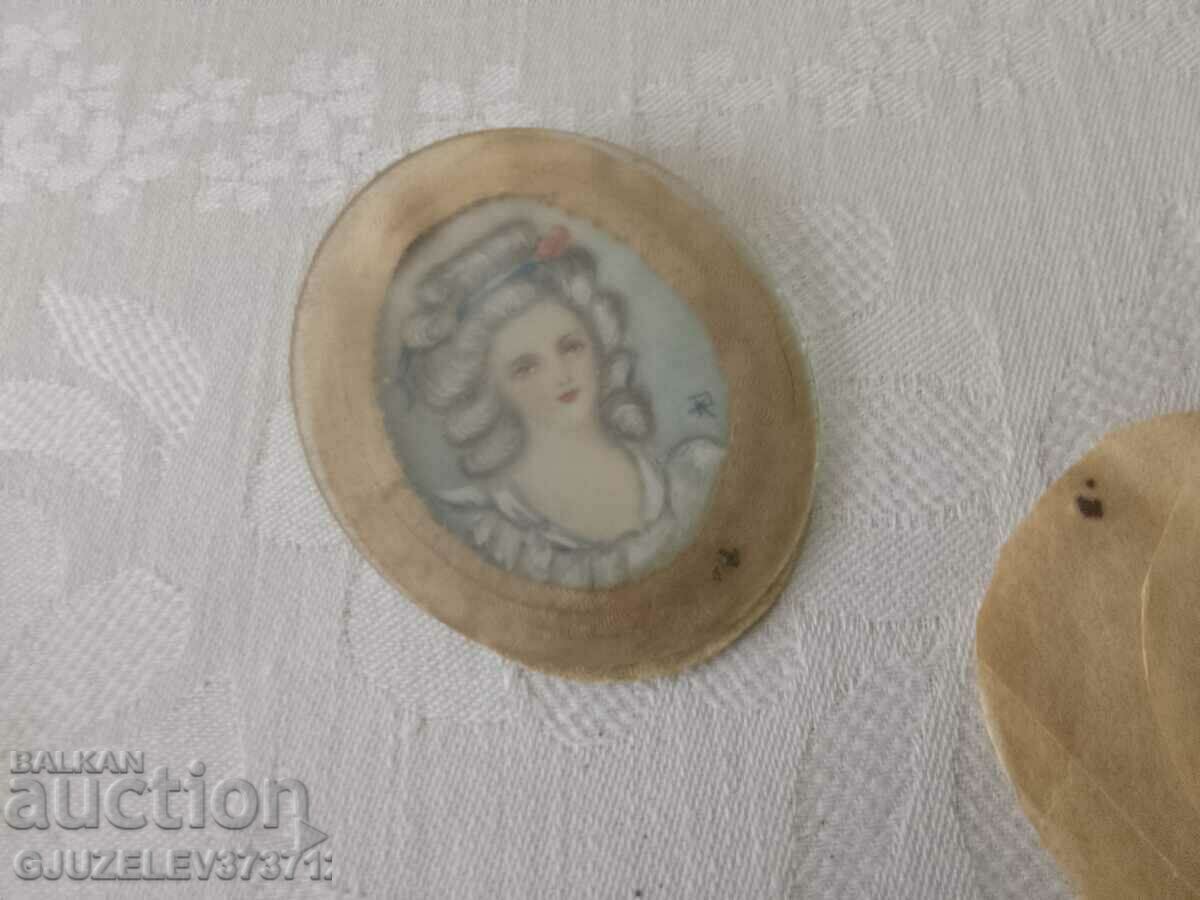 Antique Victorian Hand Painted Miniature of French Pri - 6 Antique Victorian Hand Painted Miniature of French Pri - 6