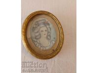 Antique Victorian Hand Painted Miniature of French Pri