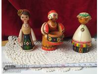 Vintage traditional wooden dolls
