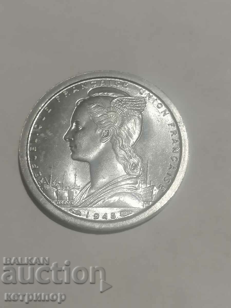 1 franc Saint Pierre and Miquelon 1948 aluminum rare with price 36.00 BGN | € 18.41 1 franc Saint Pierre and Miquelon 1948 aluminum rare with price 36.00 BGN | € 18.41