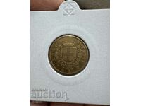 R2 Златна Монета Италия 20 Лири 1861T TF, Виктор Емануил II
