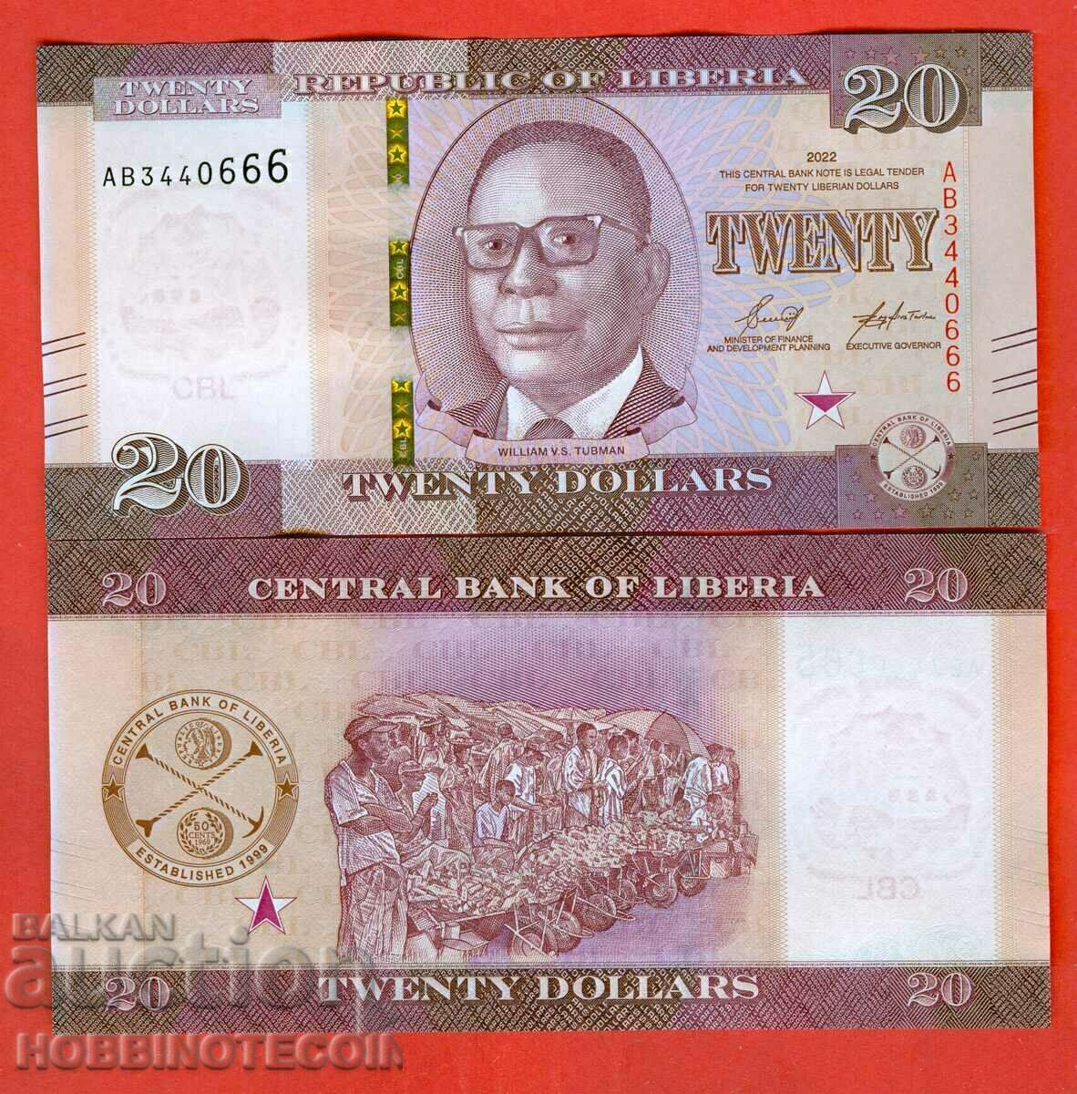 ЛИБЕРИЯ LIBERIA 20 $ емисия issue 2022 НОВА UNC