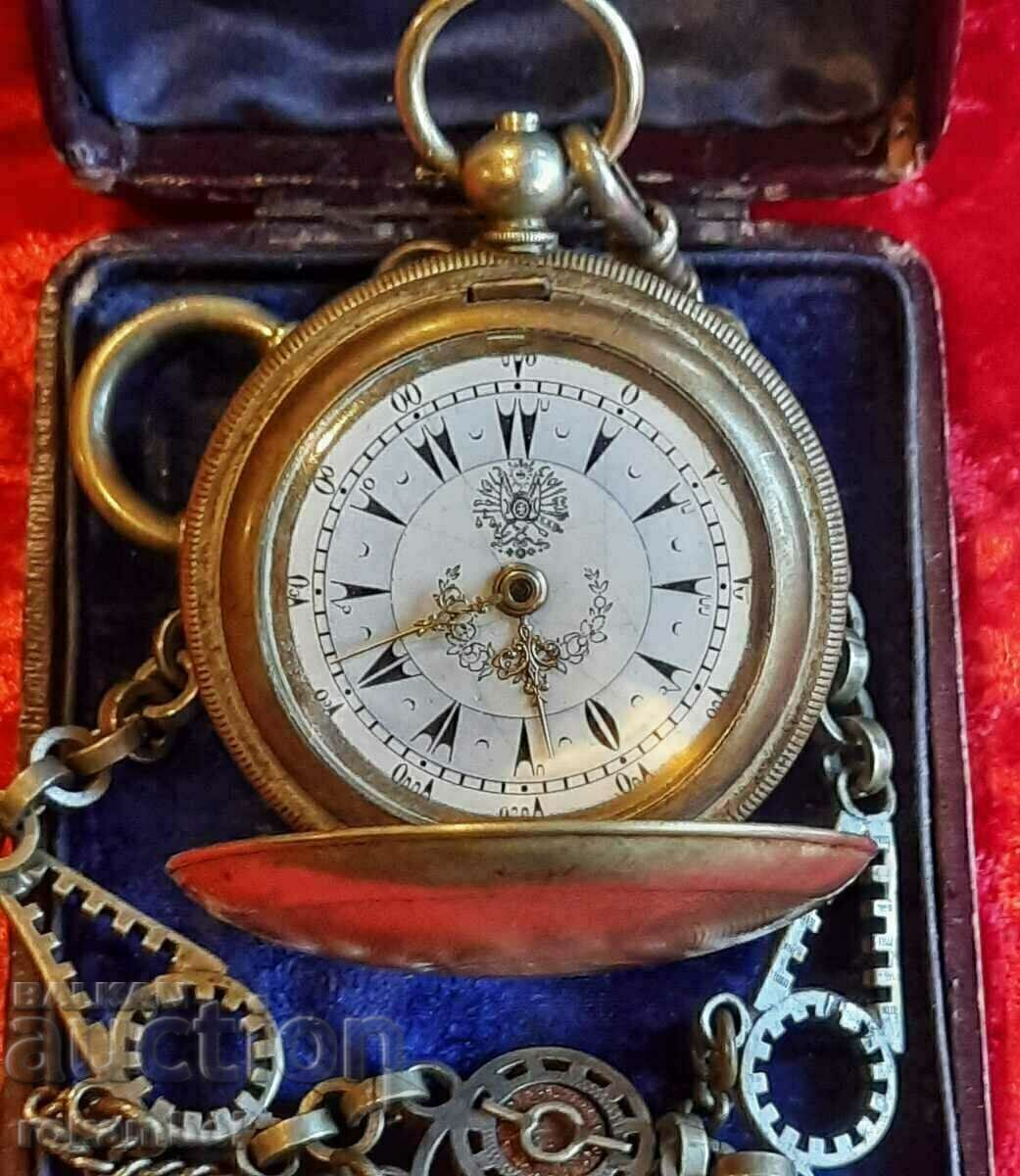 Ottoman pocket watch with case and key - 5