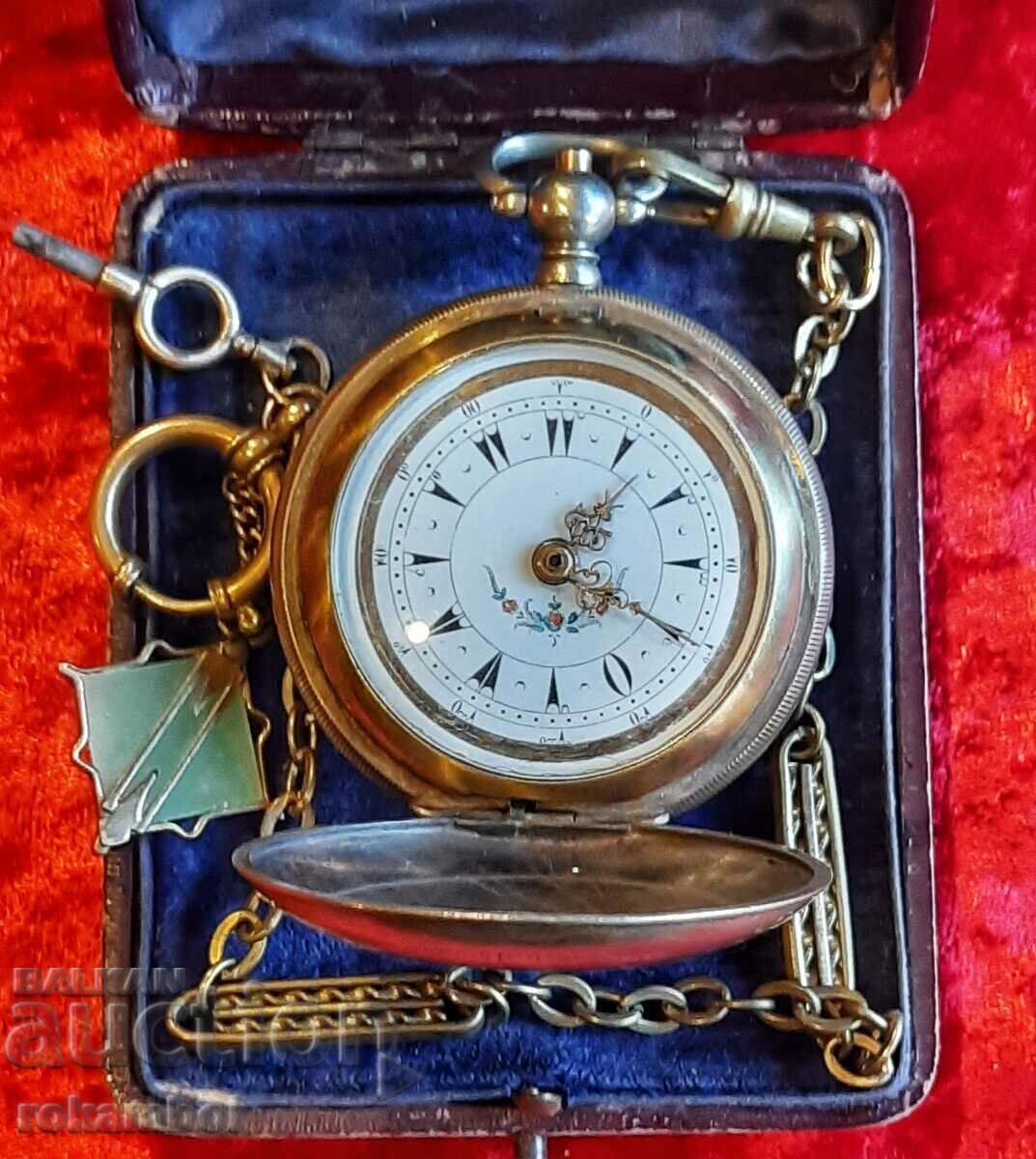 Османски джобен часовник с кюстек и ключ
