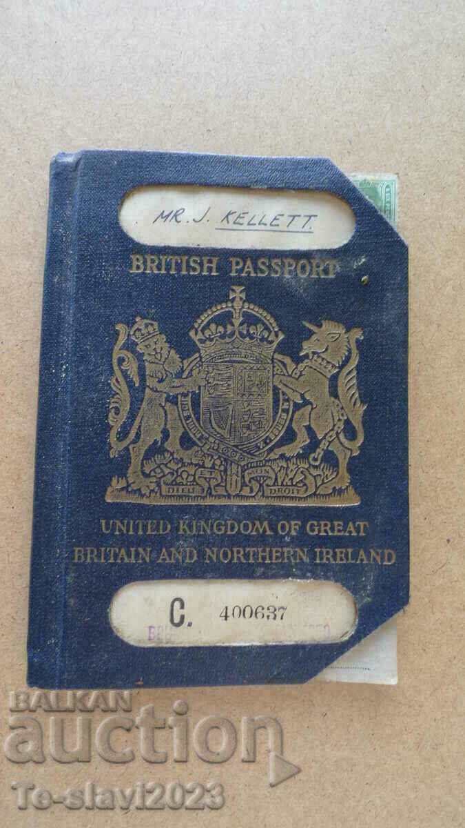 Pașaport englez vechi - 1950
