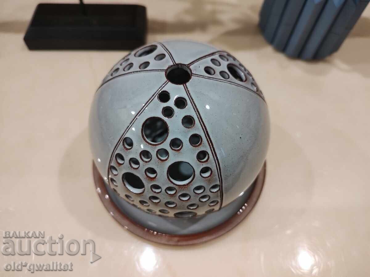 Beautiful, stylish ceramic candle holder, marked with price 120.00 BGN | € 61.36 Beautiful, stylish ceramic candle holder, marked with price 120.00 BGN | € 61.36