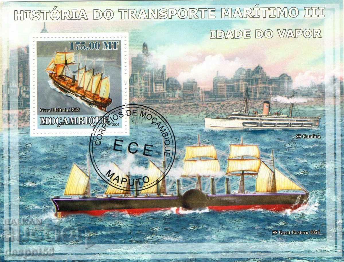2009. Mozambique. Transport - Ships. Block.