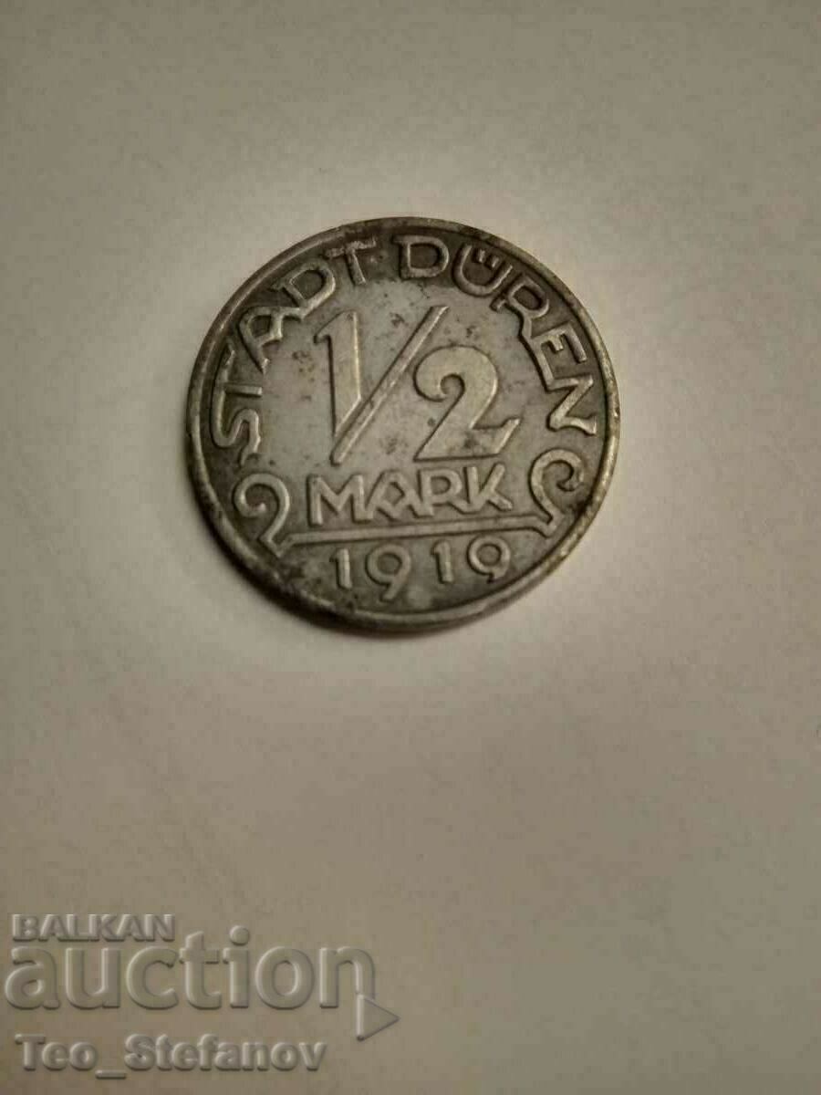 1/2 марка 1919 Ваймар Германия