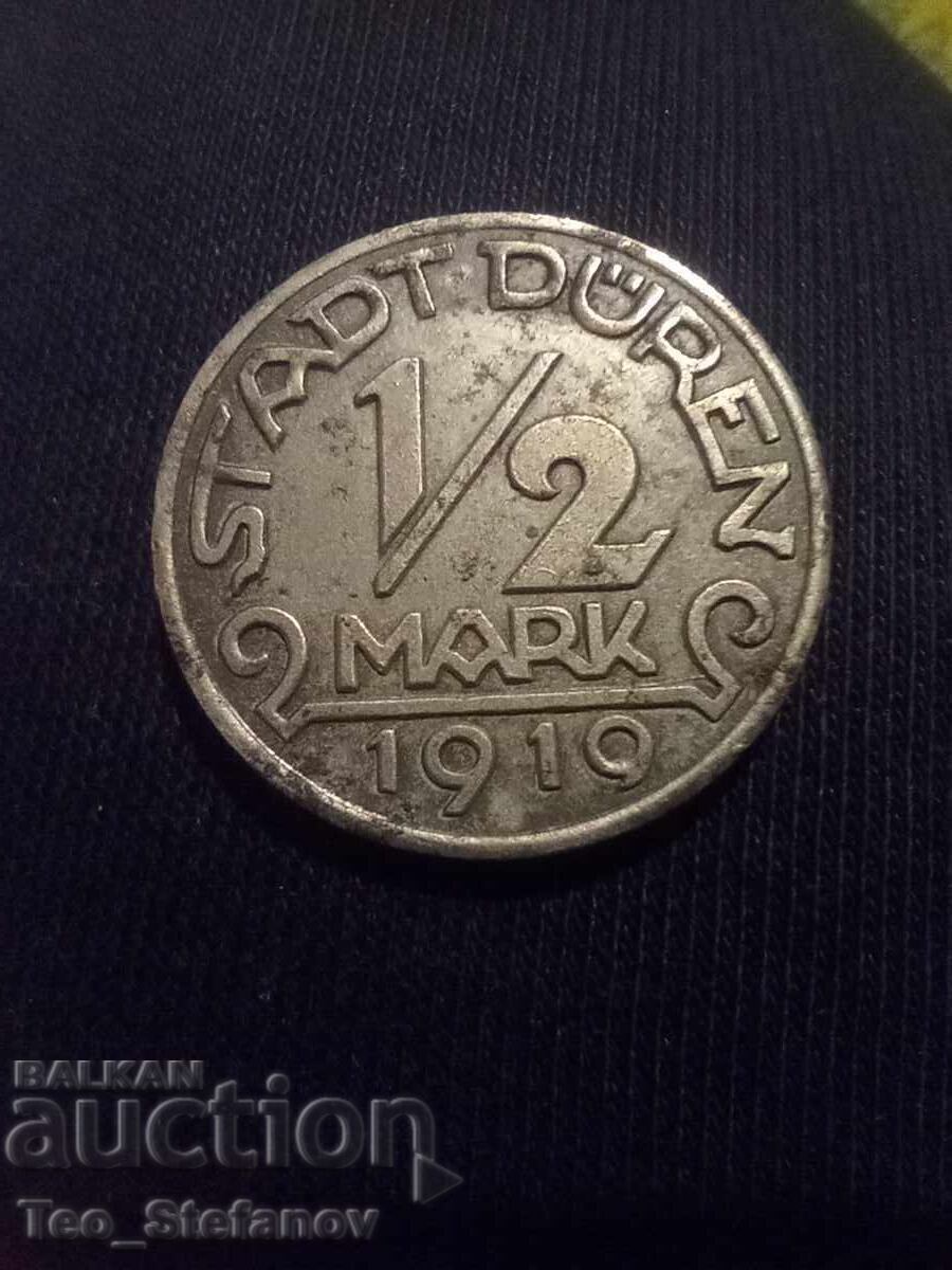 1/2 marca 1919 Germania notgeld fier perfect