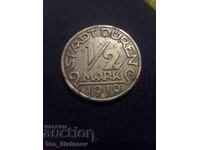 1/2 Mark 1919 Germany AU Iron Rare