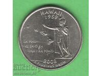 (¯`'•.¸ 25 cents 2008 D USA (Hawaii) ¸.•'´¯)