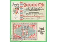 (¯`'•.¸ГЕРМАНИЯ (Шлезвиг-Холщайн) 2 милиона марки 1923 UNC