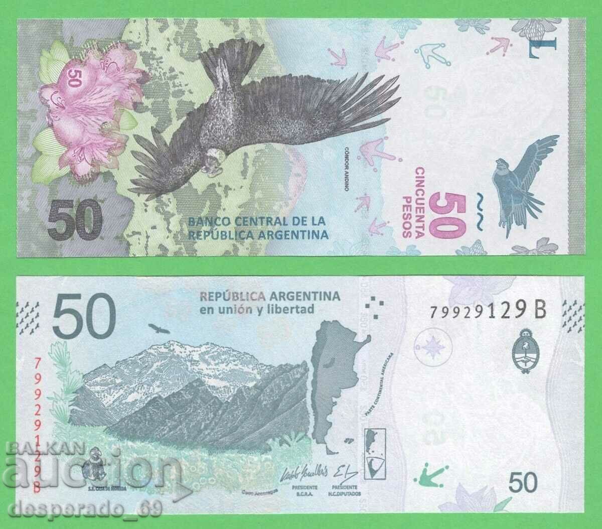 (¯`'•.¸ ARGENTINA 50 pesos 2018 UNC ¸.•'´¯)