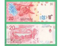 (¯`'•.¸ ARGENTINA 20 pesos 2017 UNC ¸.•'´¯)