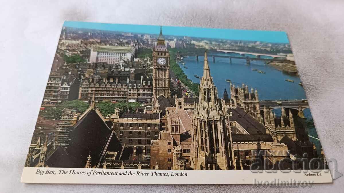P K Londra Big Ben Casele Parlamentului și râul Tamisa