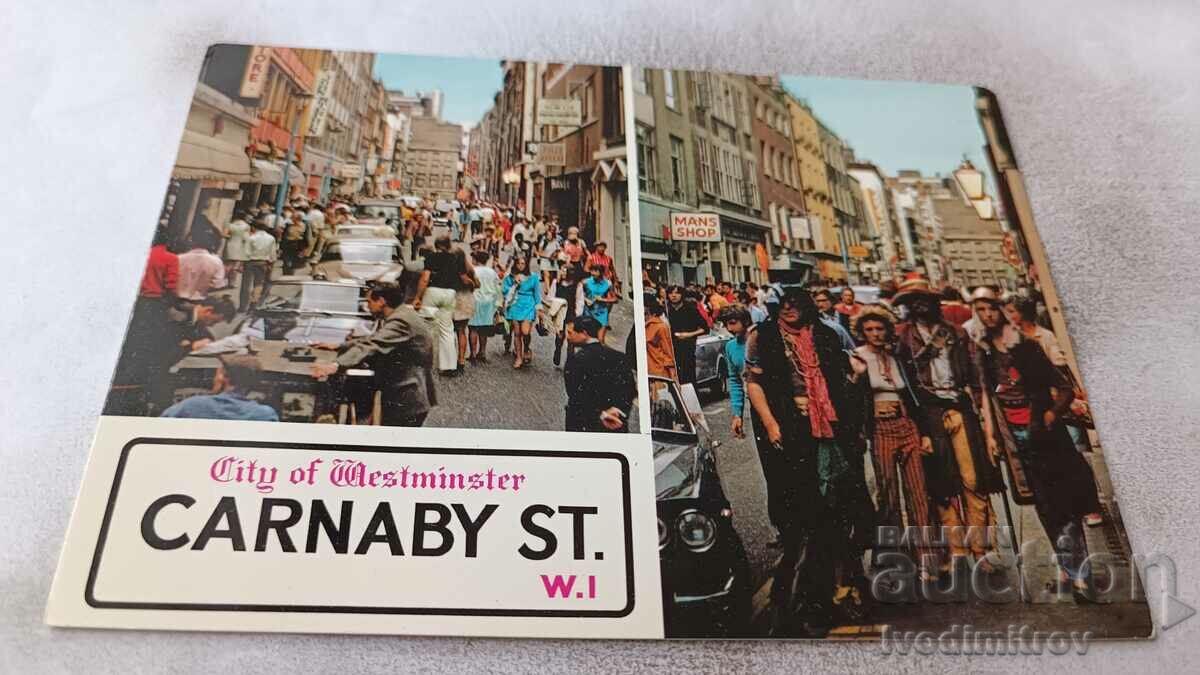 Carte poștală London Carnaby Street și frecvenții săi