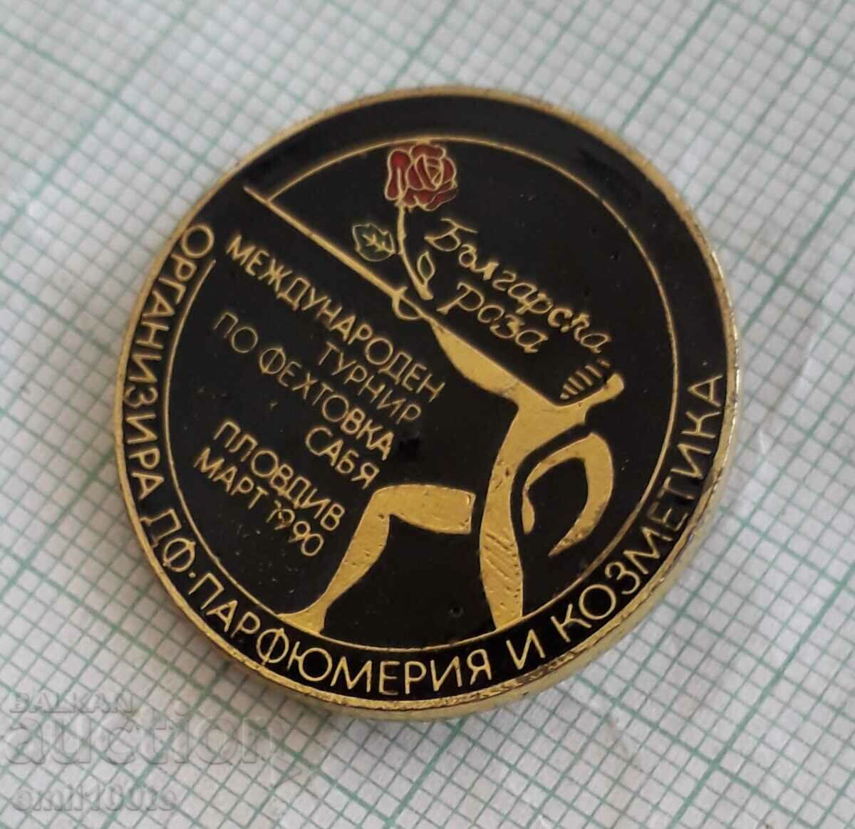 Licitație Insigna - Turneul de scrimă cu trandafiri din Bulgaria Plovdiv 1990