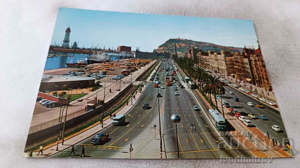 Пощенска картичка Barcelona Paseo de Colon