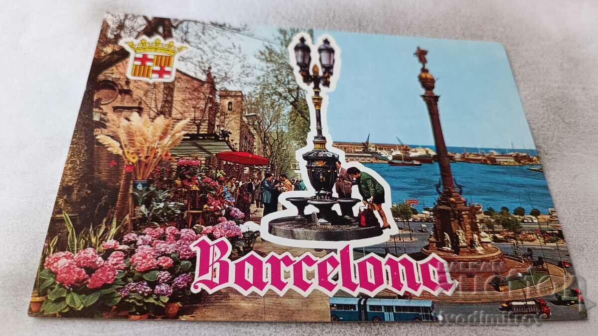 Carte poștală Barcelona Ramblas Monumento a Colon