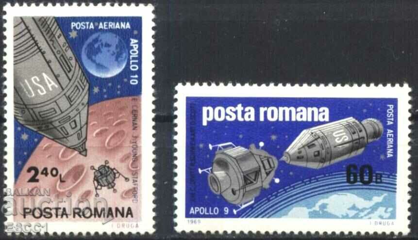 Чисти марки Космос  1969 от Румъния