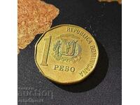Coin Dominican Republic 1 peso, 1992
