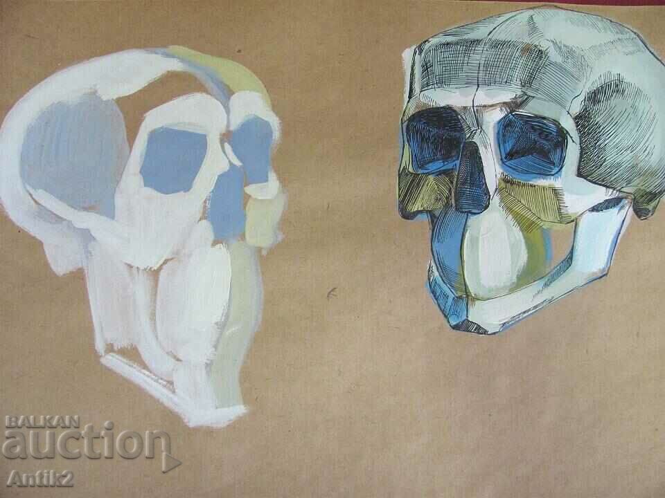 Vintich Original Painting - Human Skull with price 150.00 BGN | € 76.69 Vintich Original Painting - Human Skull with price 150.00 BGN | € 76.69