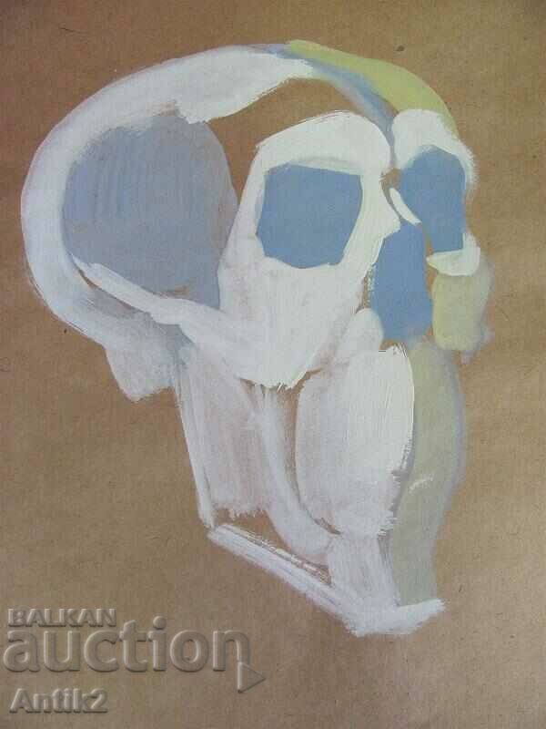 Delivery of Vintich Original Painting - Human Skull Delivery of Vintich Original Painting - Human Skull