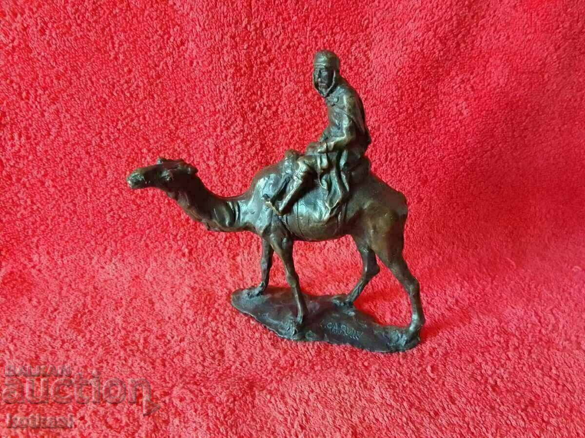 Old bronze figure Male Rider Warrior on Camel authorship Old bronze figure Male Rider Warrior on Camel authorship