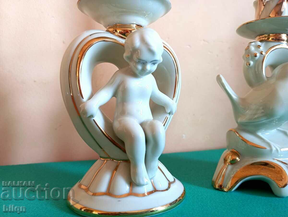 Auction Great Porcelain Candlesticks Auction Great Porcelain Candlesticks