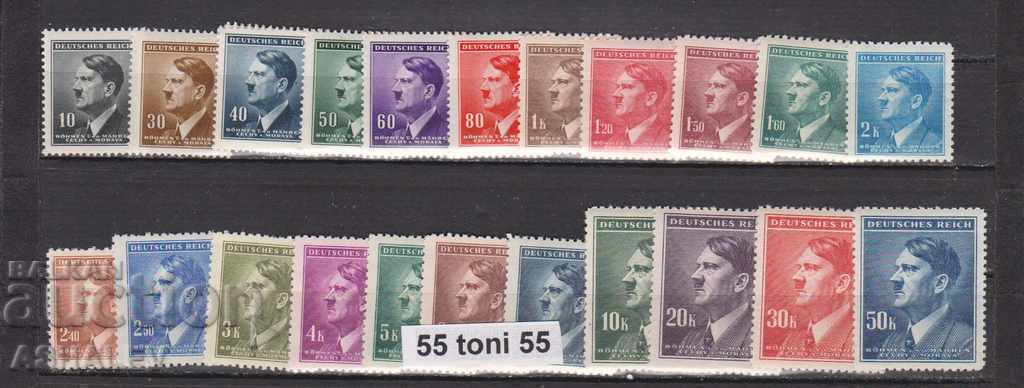 1942 Boheme et Moravie κανονική έκδοση. Μιχ 89-110 νέο **
