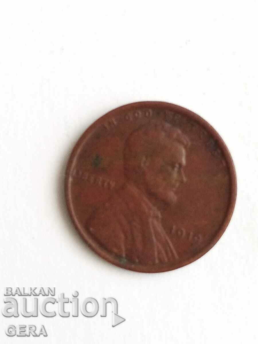 монета 1 цент