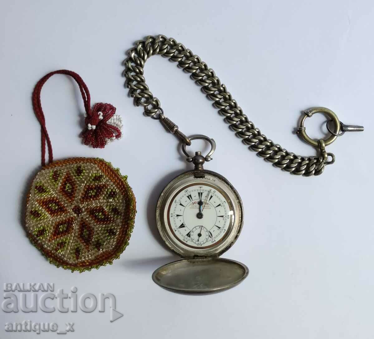 Eski Chirket-Османски сребърен джобен часовни-с кюстек