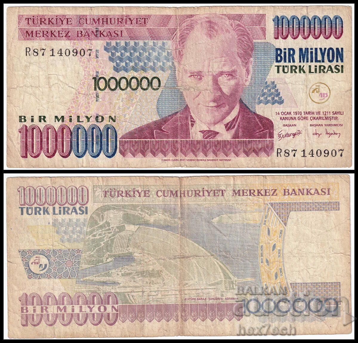 ❤️ ⭐ Turcia 1995 1000000 lire ⭐ ❤️