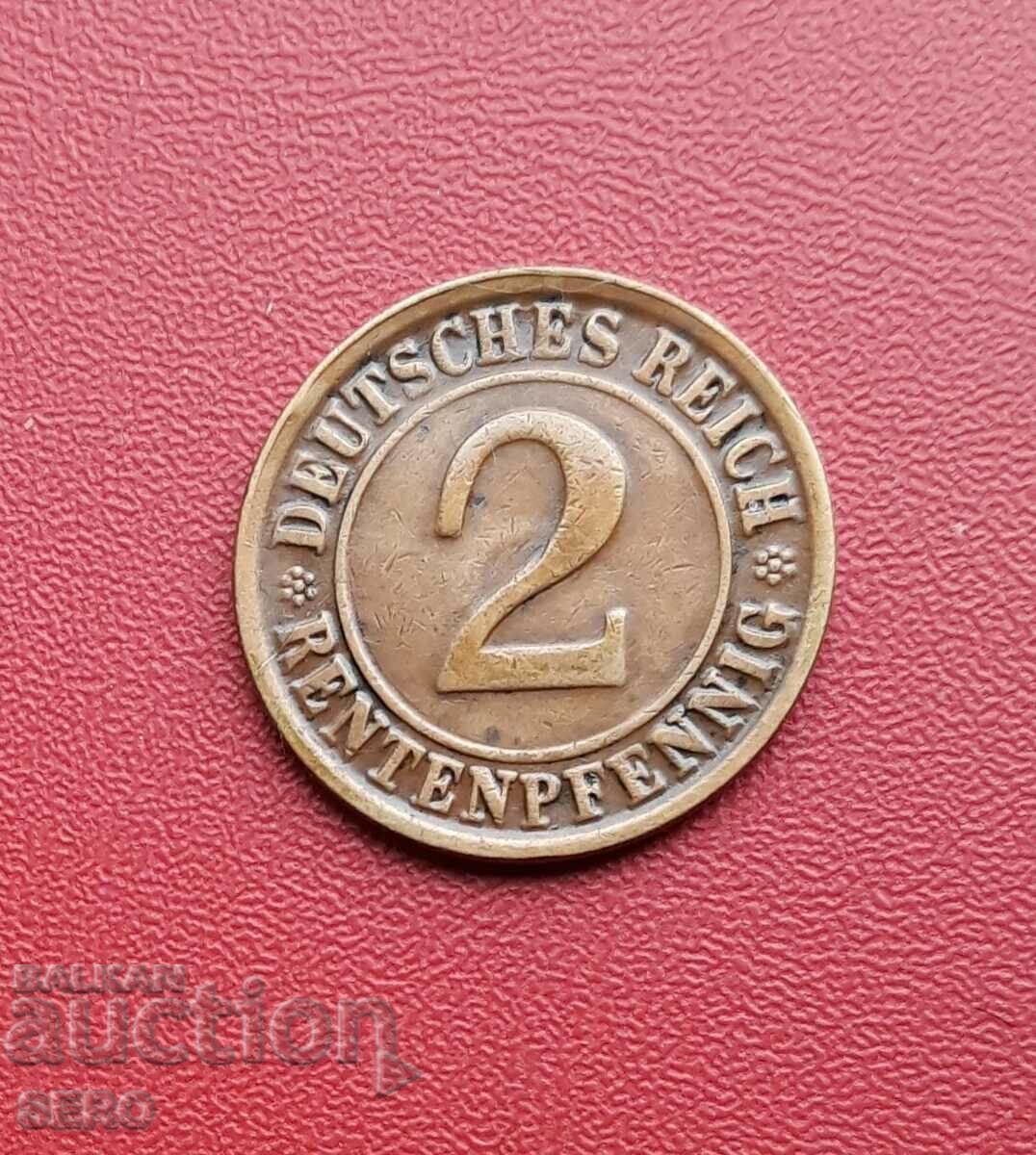 Germany-2 pfennig 1923 G-Karlsruhe-rare year