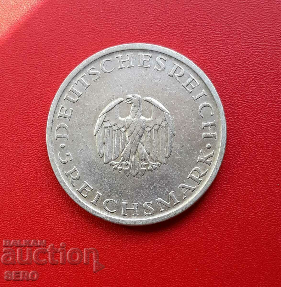 Германия-5 марки 1929-Лесинг-мн. рядка