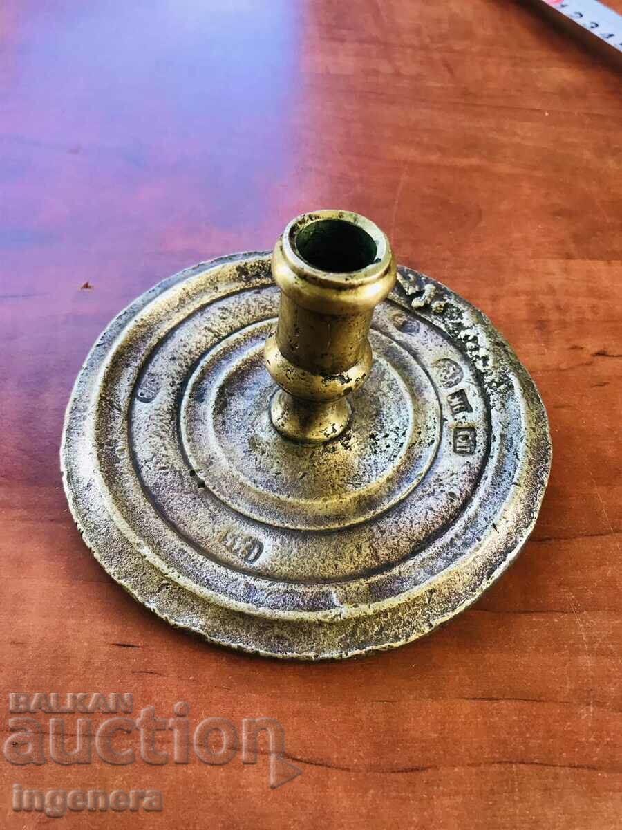 CANDLESTICK MASSIVE AND HEAVY BRASS BRONZE ORNAMENTS- 710 GR.