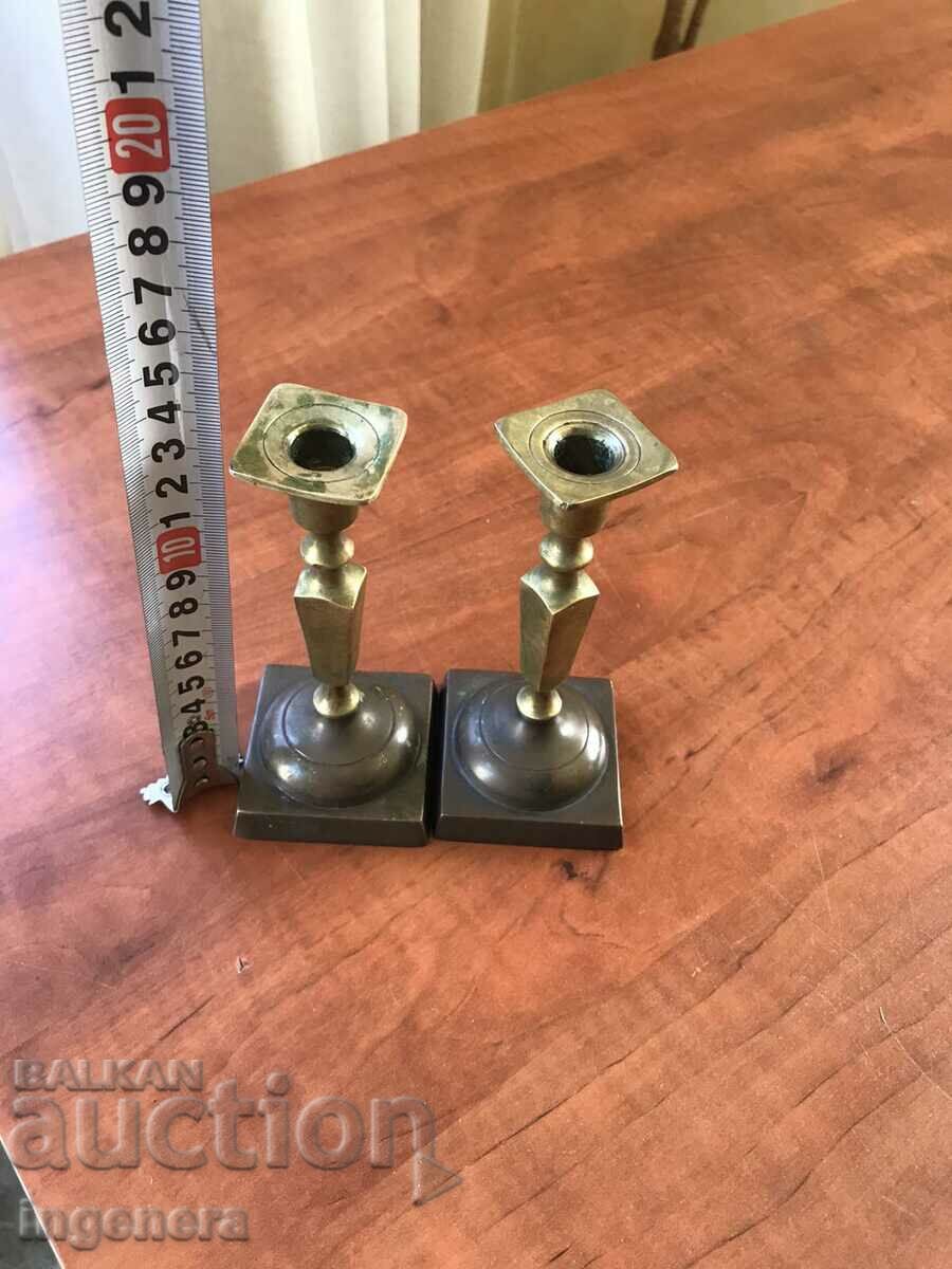 CANDLESTICK BRONZE BRASS -2 PCS. TOTAL 470 GR. with price 32.00 BGN | € 16.36