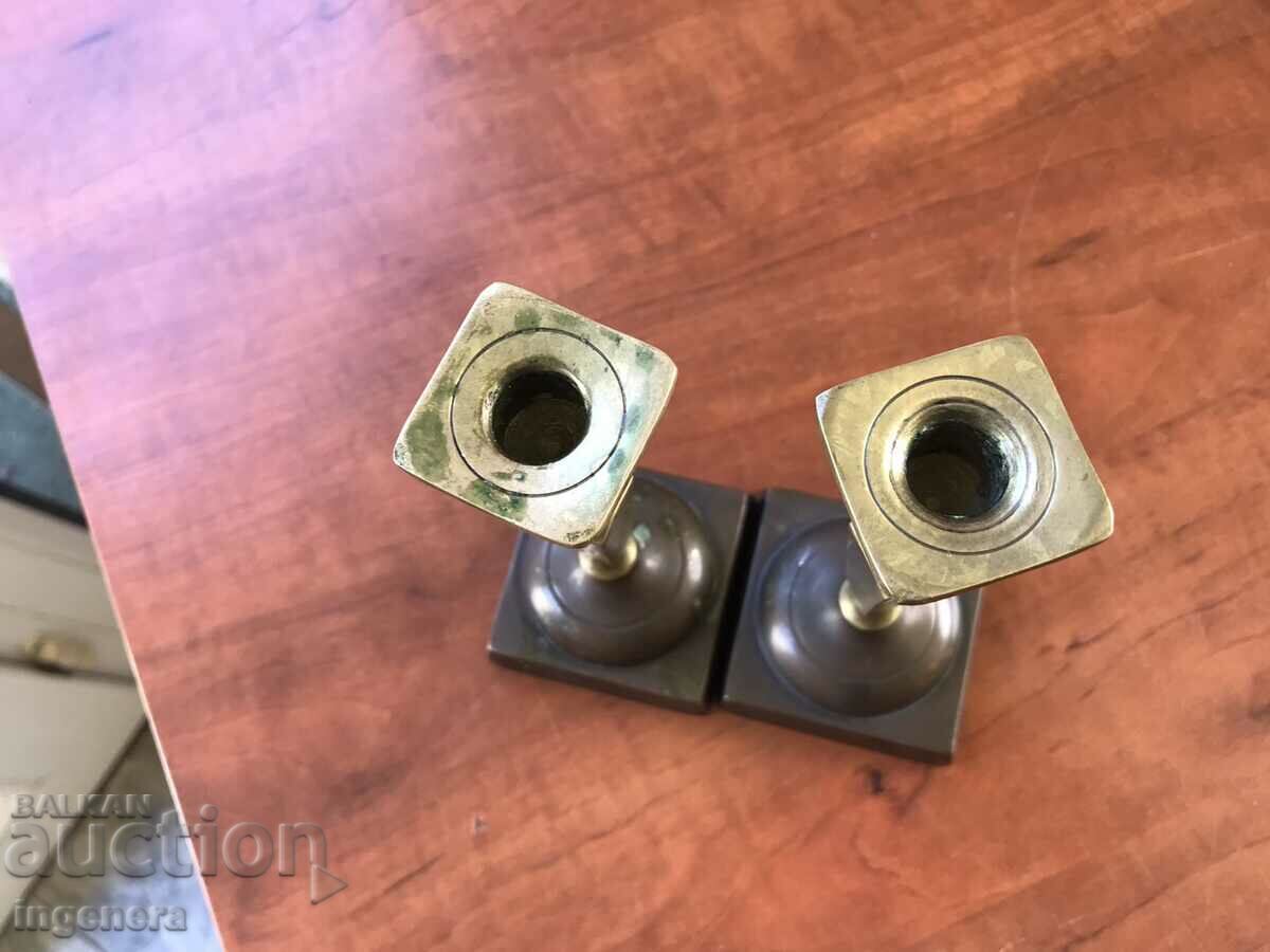 Auction  CANDLESTICK BRONZE BRASS -2 PCS. TOTAL 470 GR.