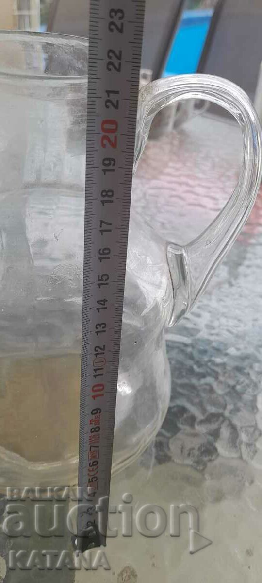 Glass jug with price 10.00 BGN | € 5.11 Glass jug with price 10.00 BGN | € 5.11