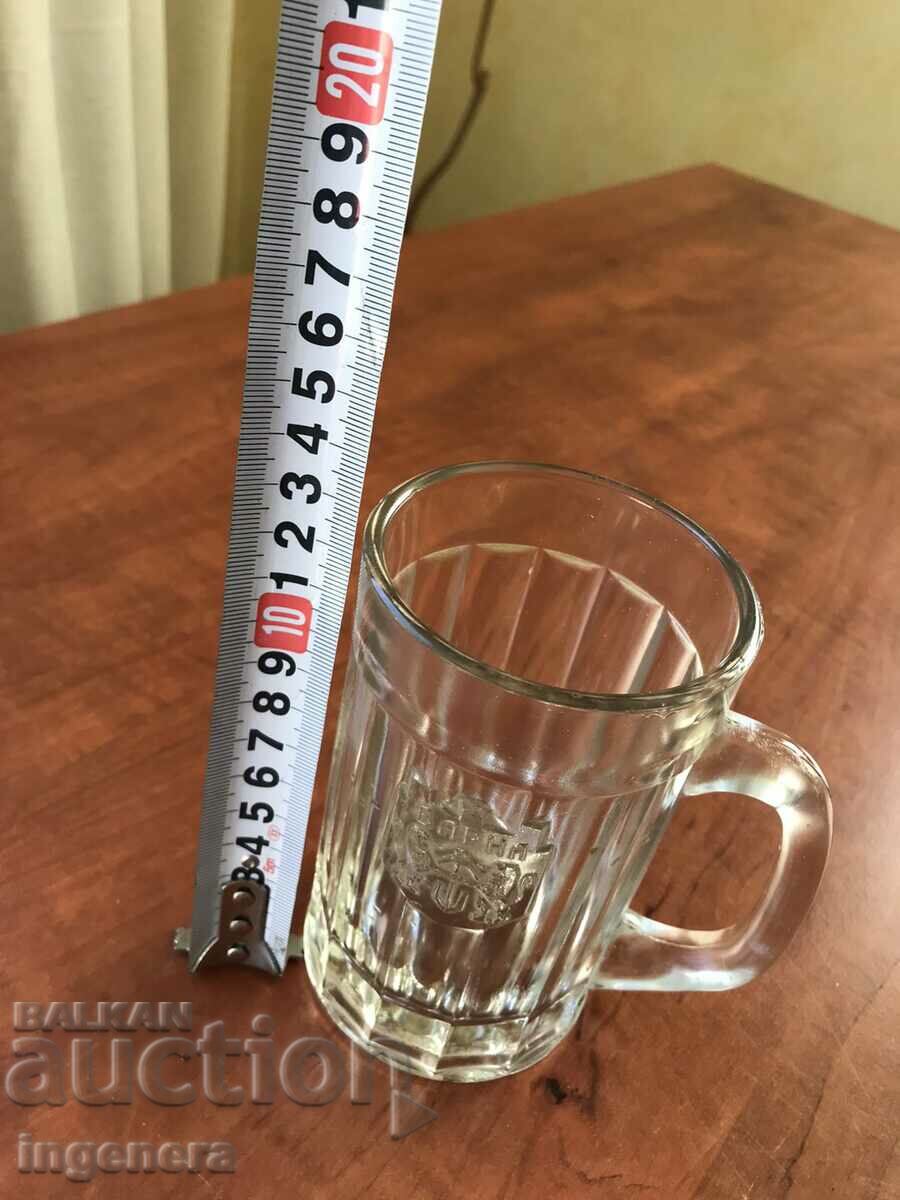 MUG GLASS FOR BOZA FROM SOTSA WITH COAT OF ARMS OF VARNA-300 ML. - 5 MUG GLASS FOR BOZA FROM SOTSA WITH COAT OF ARMS OF VARNA-300 ML. - 5