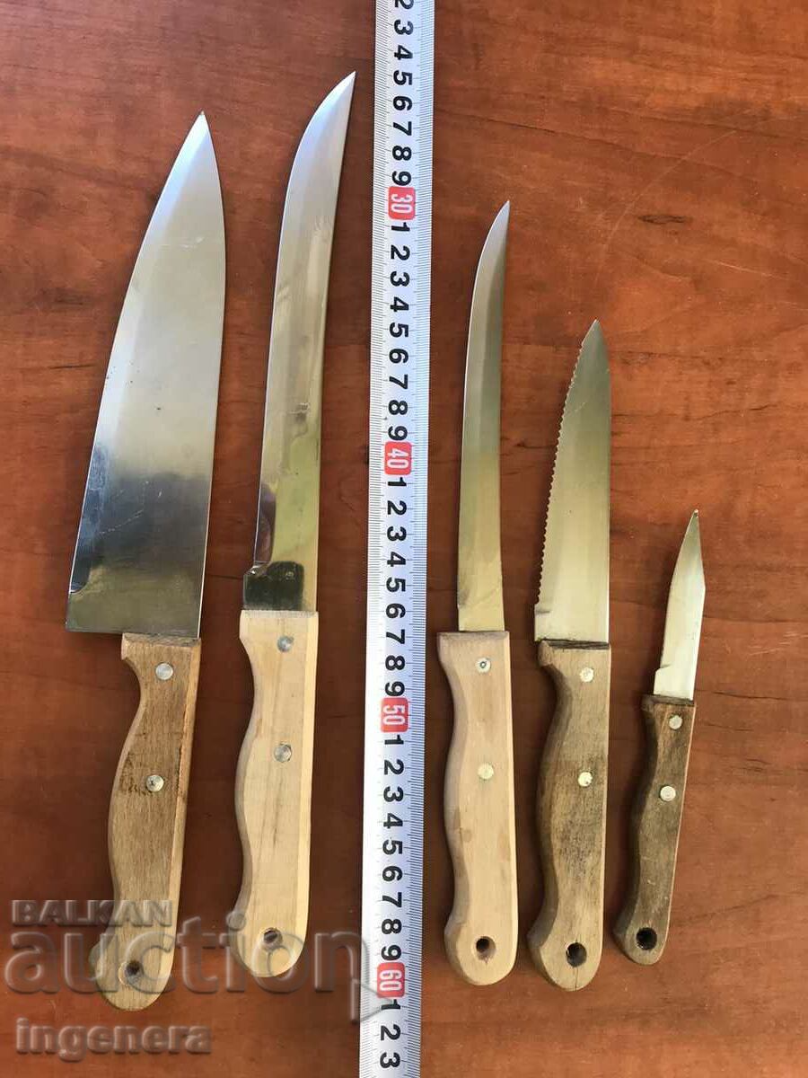 KNIFE SET KITCHEN KNIVES NEW BULGARIA-5 PCS. with price 48.00 BGN | € 24.54 KNIFE SET KITCHEN KNIVES NEW BULGARIA-5 PCS. with price 48.00 BGN | € 24.54