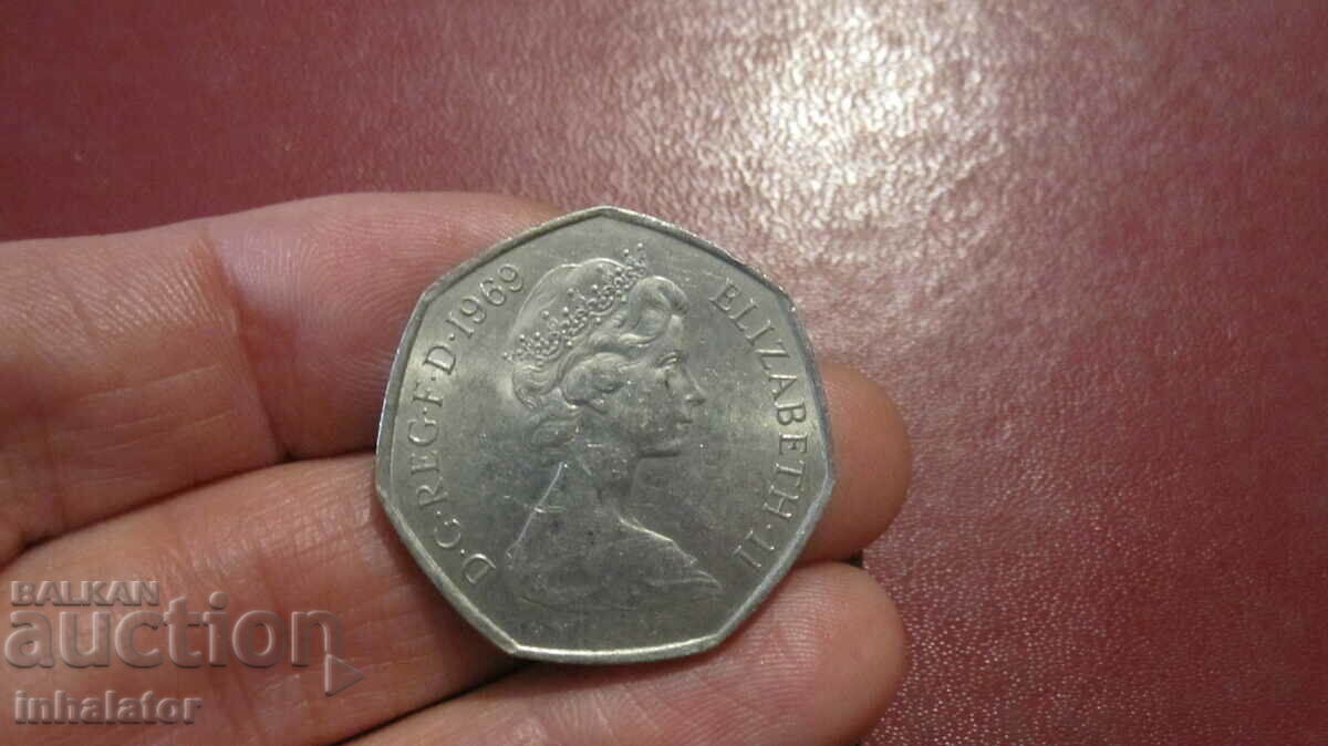 1969 50 pence Elizabeth