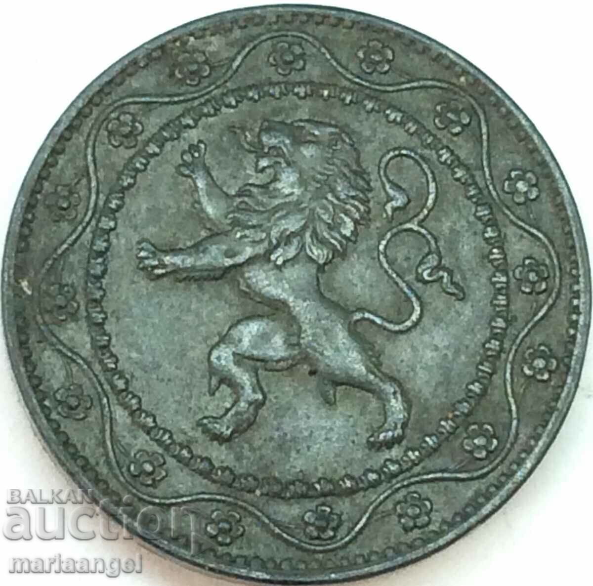 Белгия 25 цента 1916 Лъв 26мм цинк